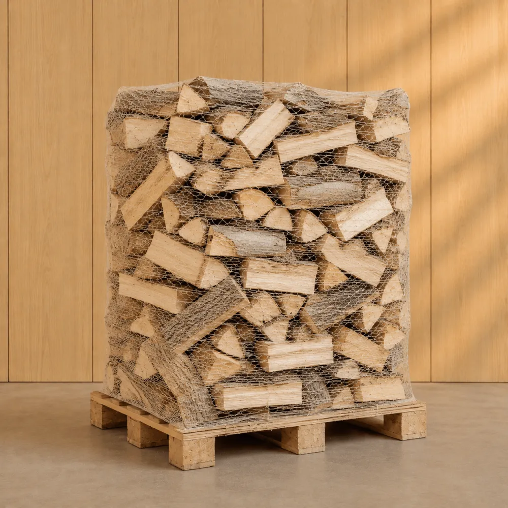 Palette de bûches empilées